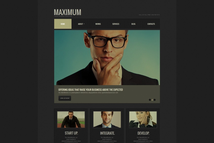 Dark Colored Business Website Template with Professional Design - image
