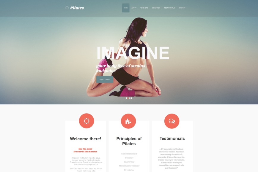 Flat Website Template for Pilates Studios - image