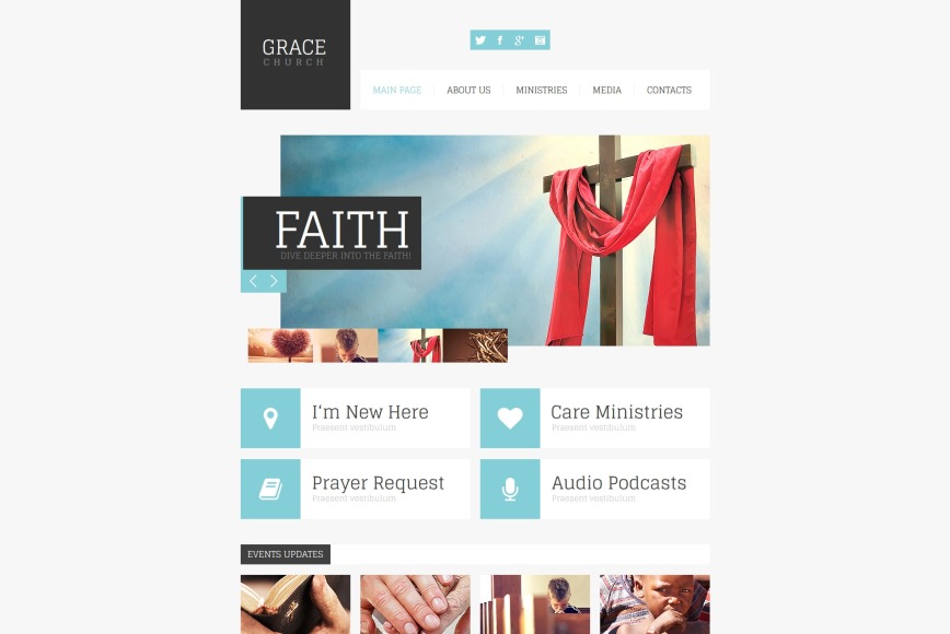 Clean Style Religious Web Template with a Content Slider - image