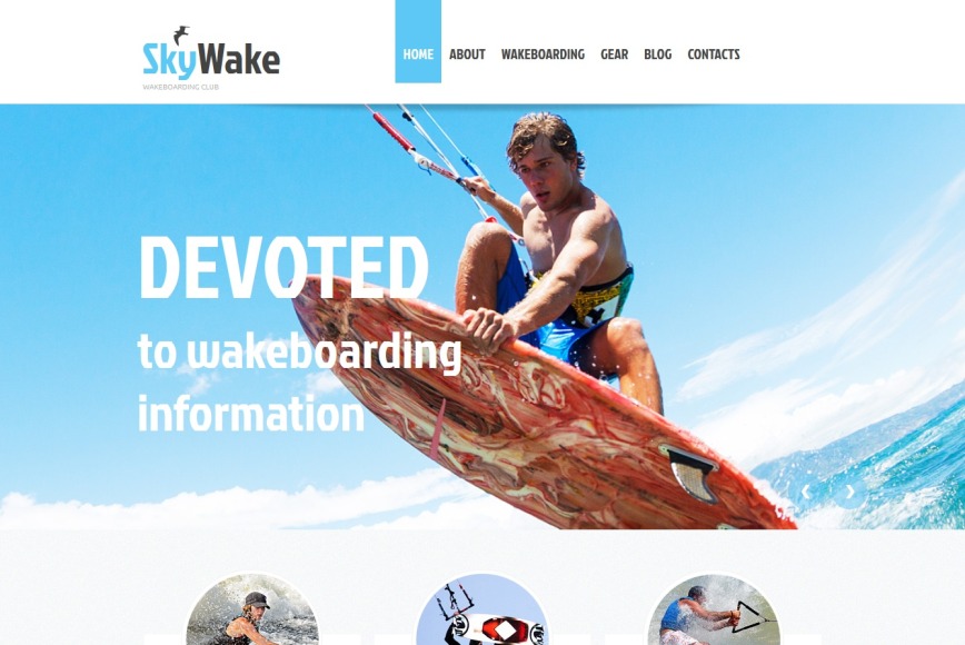 Wakeboarding Website Template with jQuery Image Gallery - image