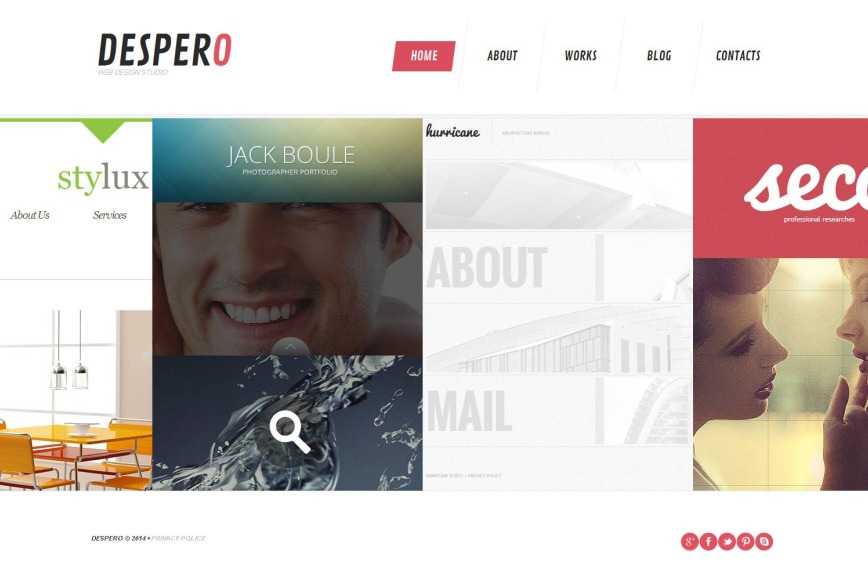 Flat Website Template with Sliding Gallery for Design Portfolios - image