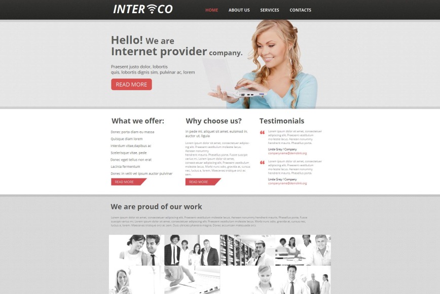 Creative Website Template for Internet Providers - image