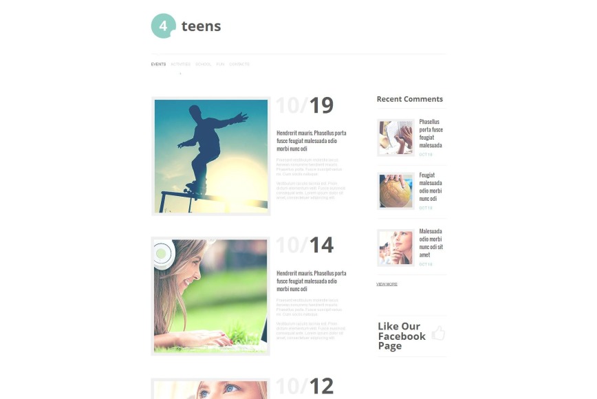 Flat Website Template for Teen Clubs - image