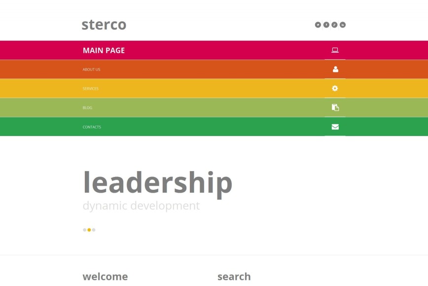 Clean Business Website Template with Rainbow Navigation Menu - image