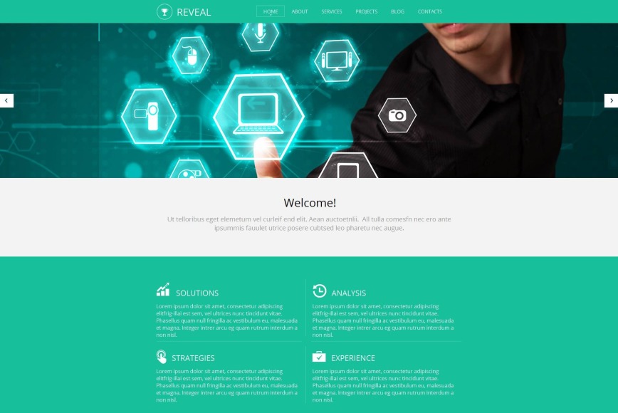 Mint Colored Website Template for Management Companies - image