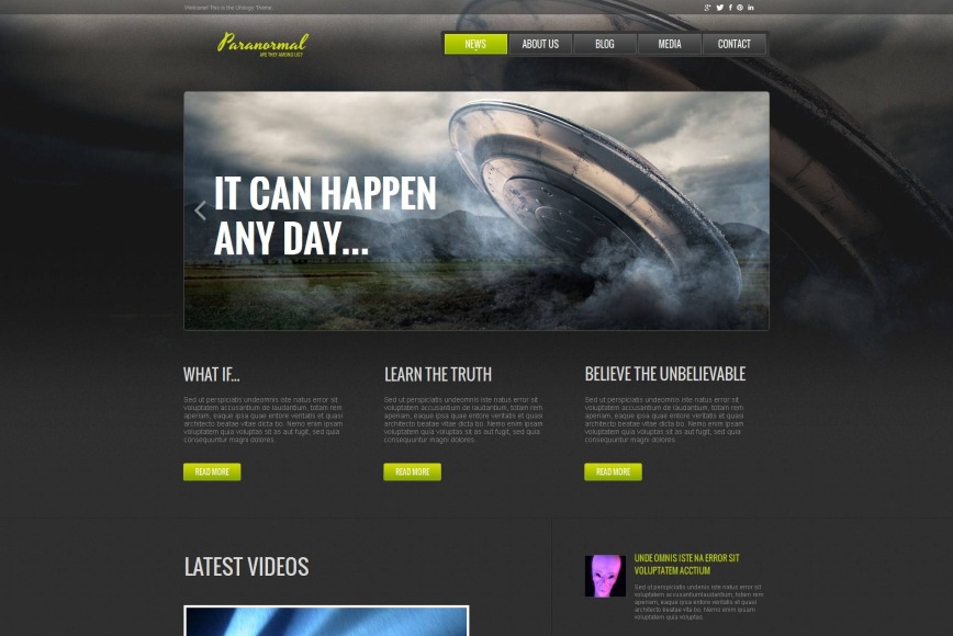 UFO Research Website Template - image
