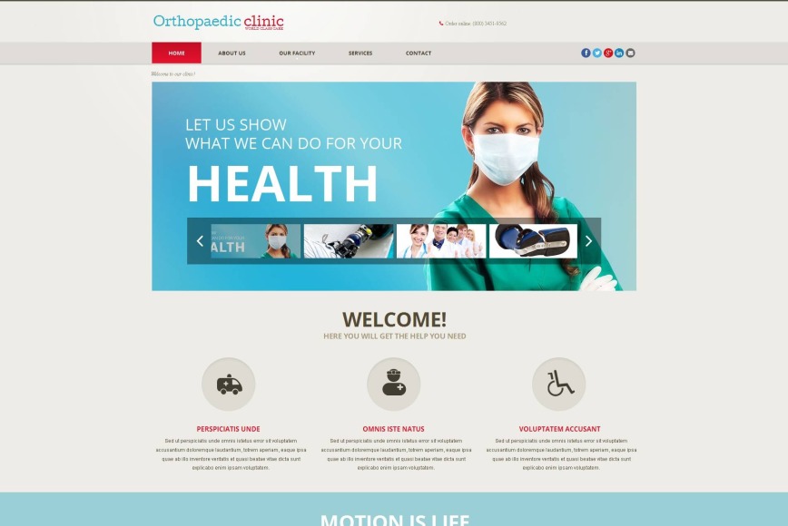 Orthopedic Treatment Website Template - image