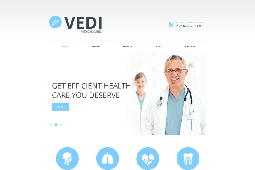 Flat Website Design for Medical Clinic - image