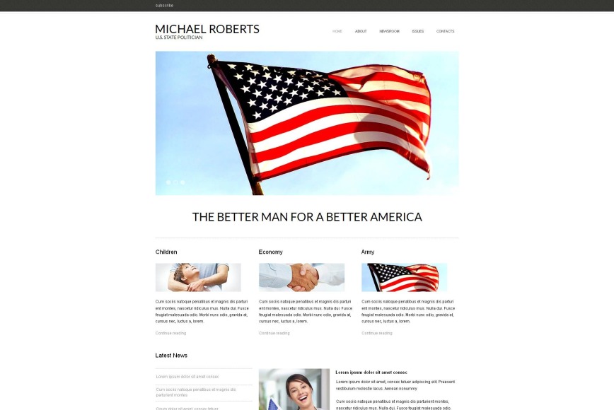 Clean Style Political Website Template - image
