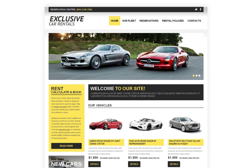 Car Rentals Website Template with a Catalog - image