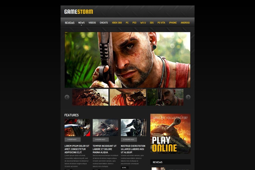 Html Homepage Vorlage Zum Thema Spiele Mit Flexiblem Design Motocms