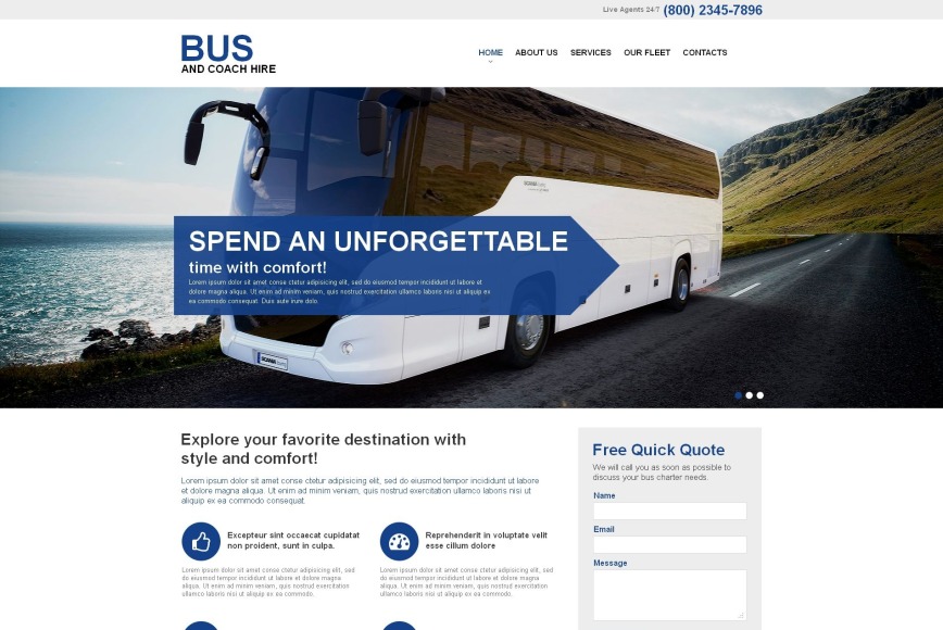 bus travel website templates