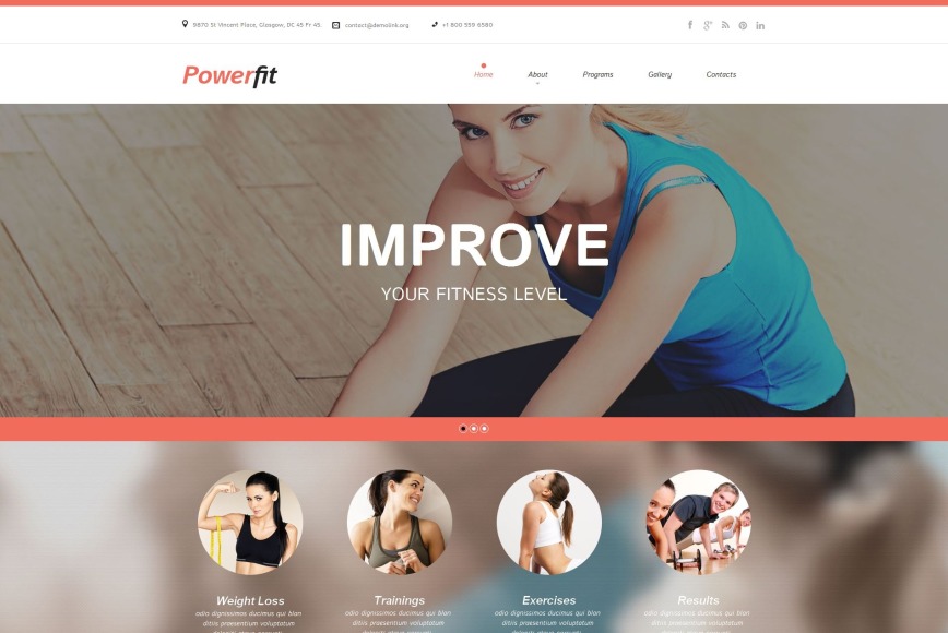 Fitness Website Design Template - MotoCMS