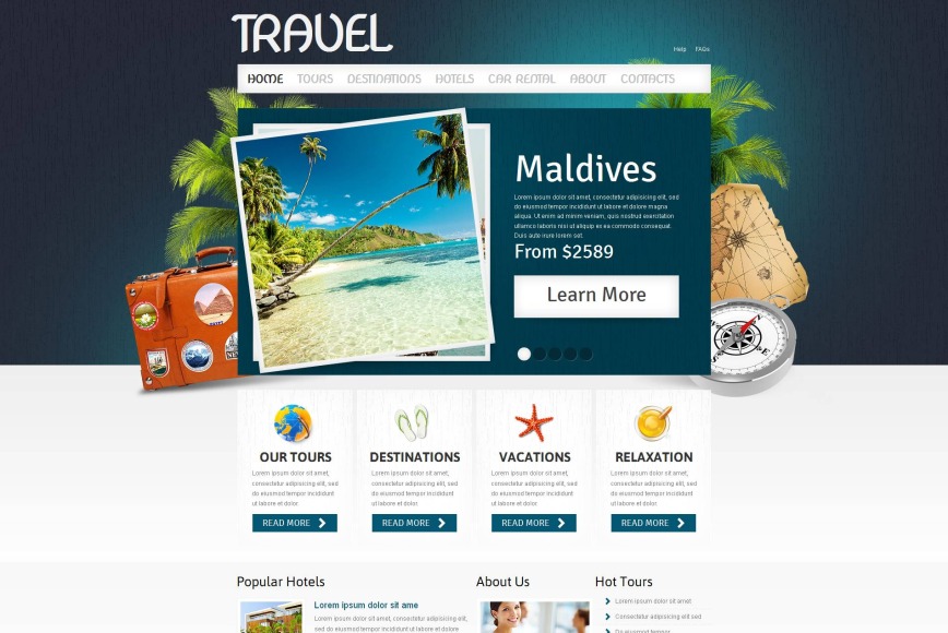 Travel Web Template with Header Image Background - MotoCMS