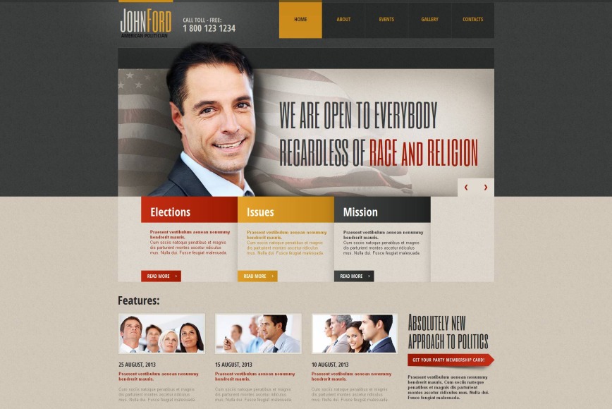 Political Website Template with Professional Design - image