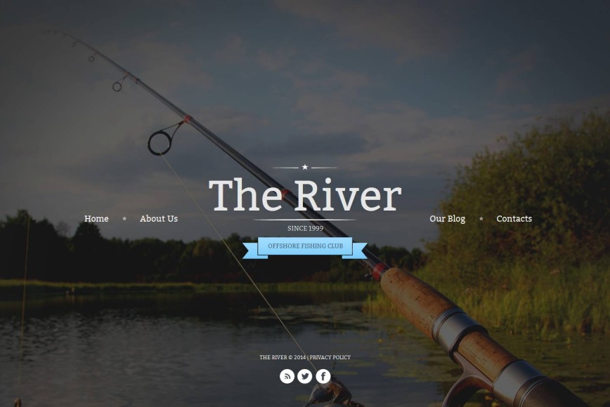 Fishing Club Website Template with Large Image Background - image