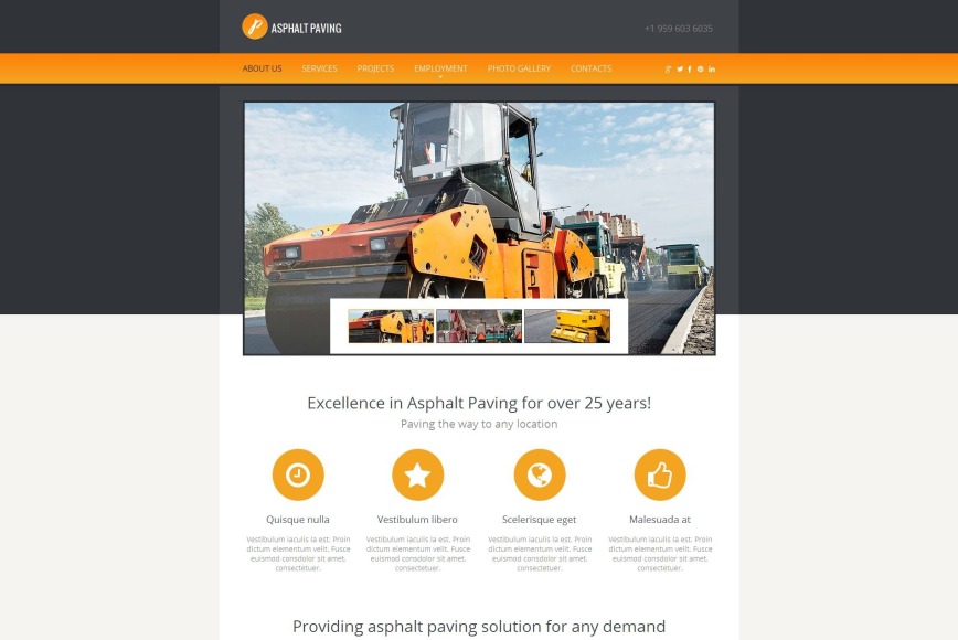 CMS Website Template for Asphalt Paving Services - image