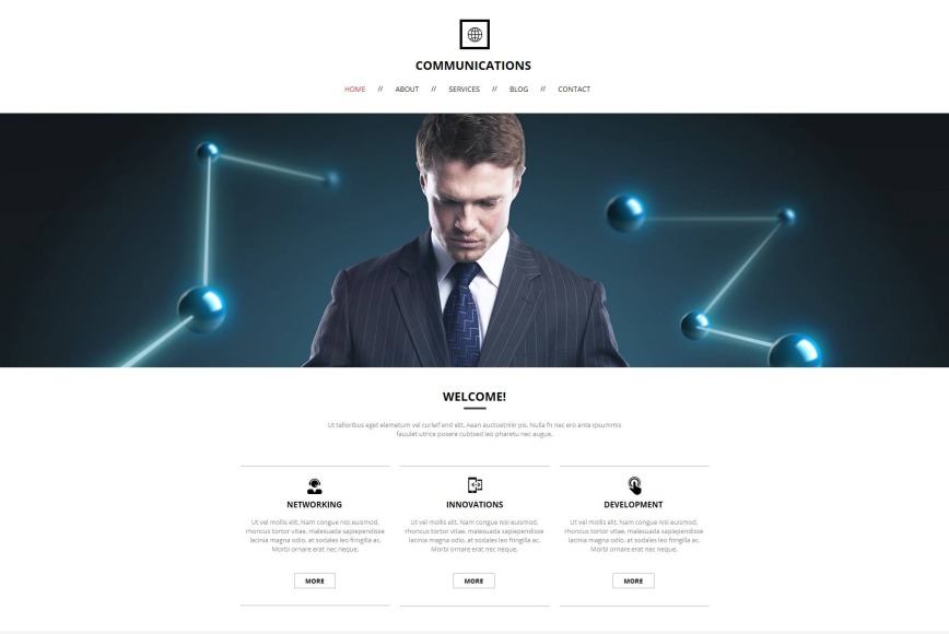 Minimalist Website Template for Communication Services - image