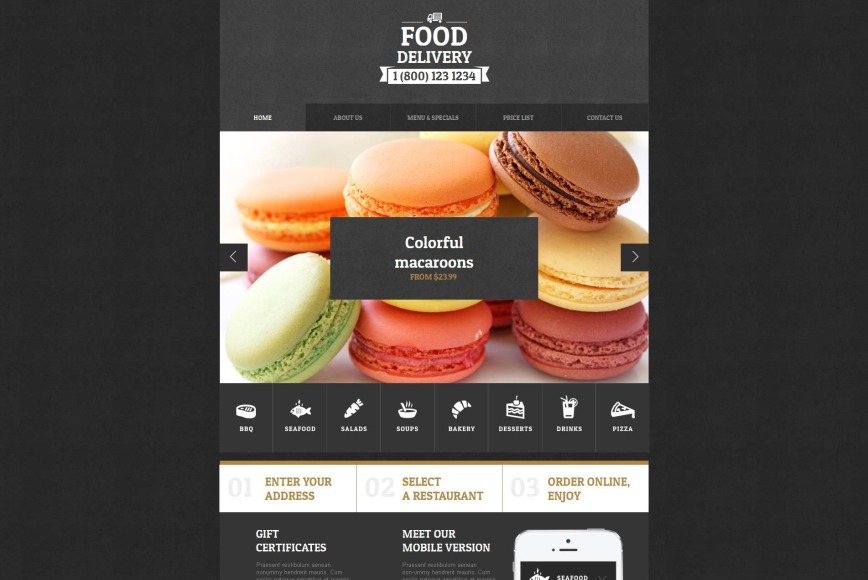 Creative Food Delivery Website Design in Black - image