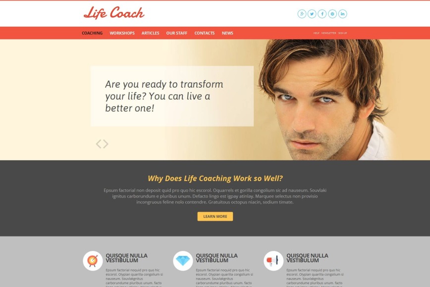 Life Coach Website Template with CMS MotoCMS