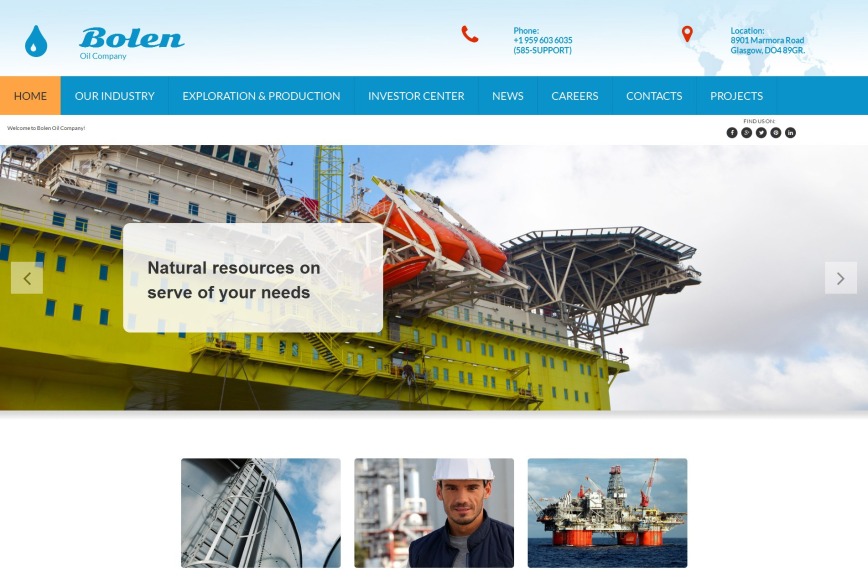 Oil site Template for Industrial Oil Company MotoCMS