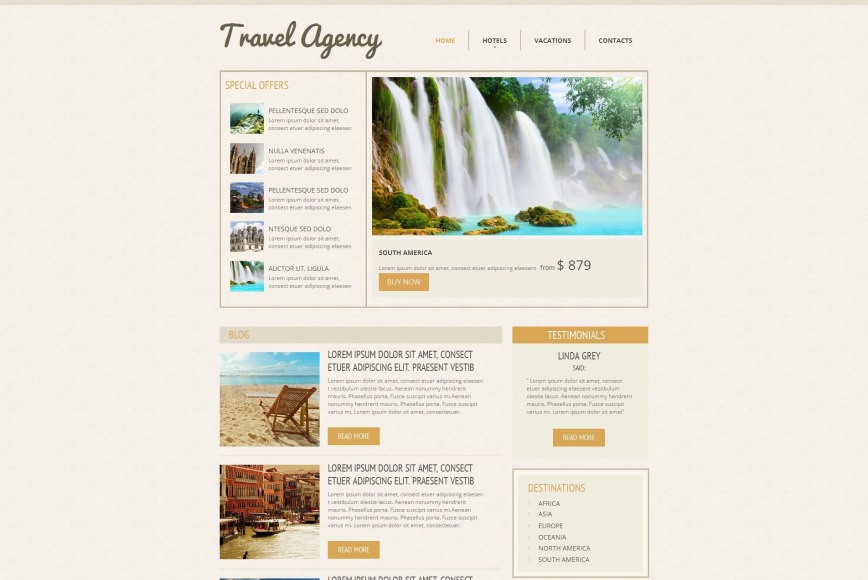 Tourist agency web design