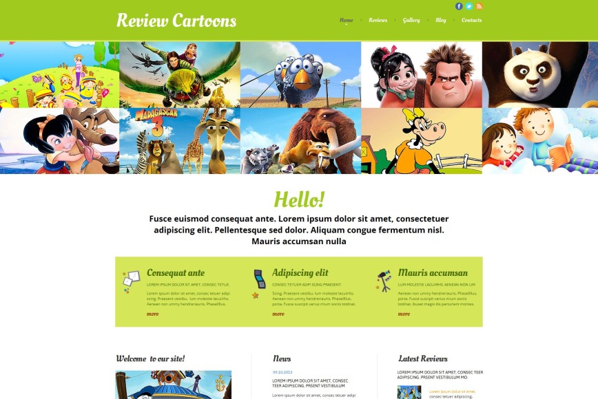 Animation broadcasting site template