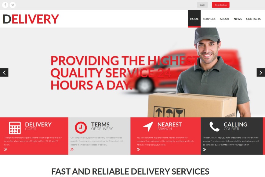 Delivery Web Template for Shipping Companies MotoCMS