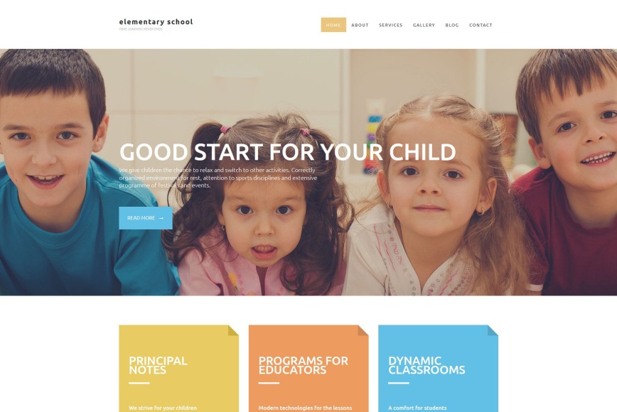 School Website Design Template for Elementary Schools - MotoCMS