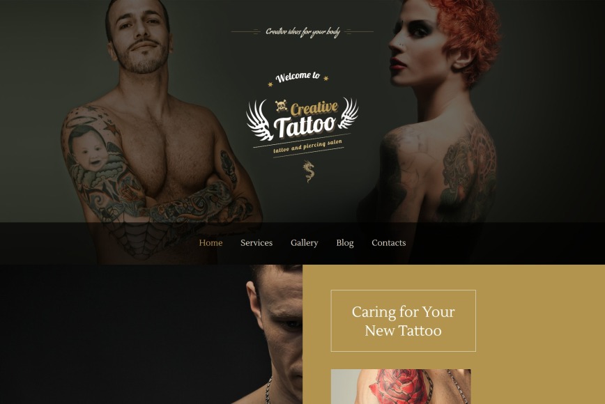 Tattoo Designs Website Template | Tattoo website, News web design, Web  design trends