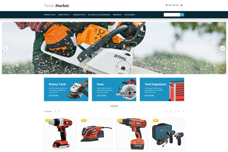 Tools Store Template for Online Equipment Shop Site MotoCMS
