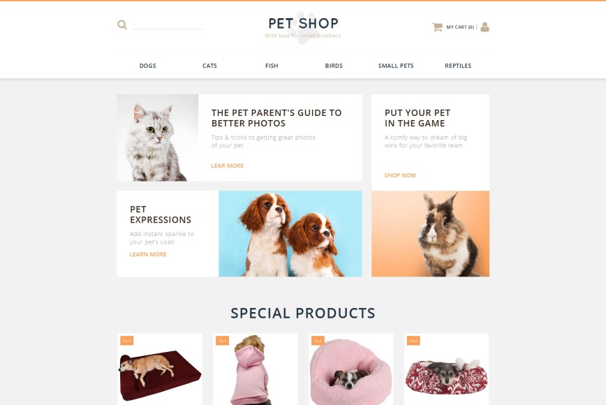 Pet Store Website Design for Online Petshop - MotoCMS
