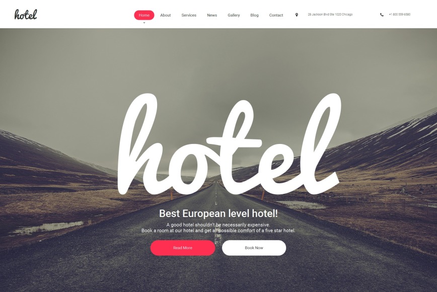 Hospitality site Template for Hotel Site MotoCMS