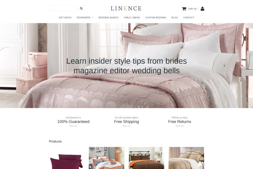 Bedding websites store