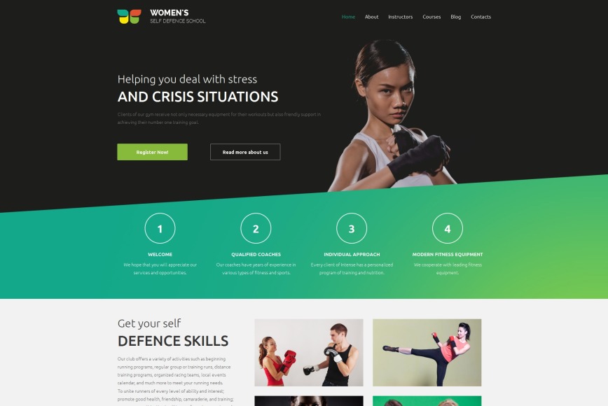 Best Martial Arts Website Design for Self-Defence School - MotoCMS
