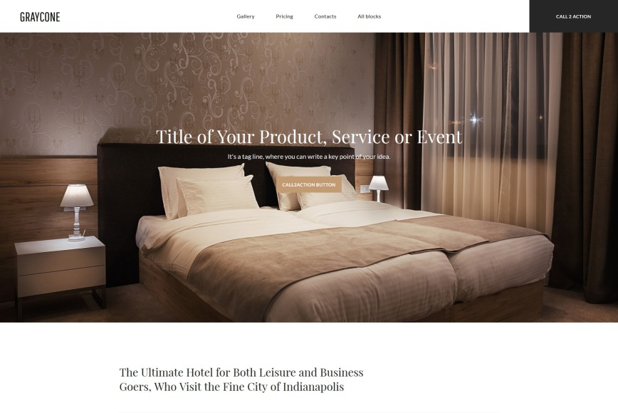 Hotel Landing Page Template For Motels & Hostels - MotoCMS