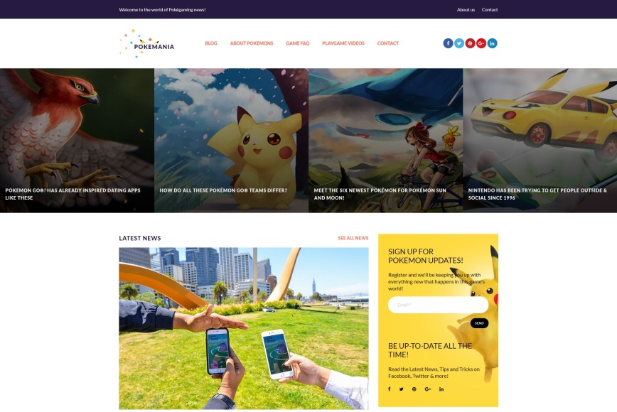 Game Website Template for Pokemon Gaming Portal - MotoCMS