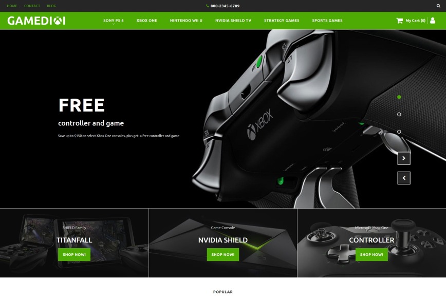 Online Gaming Website Template