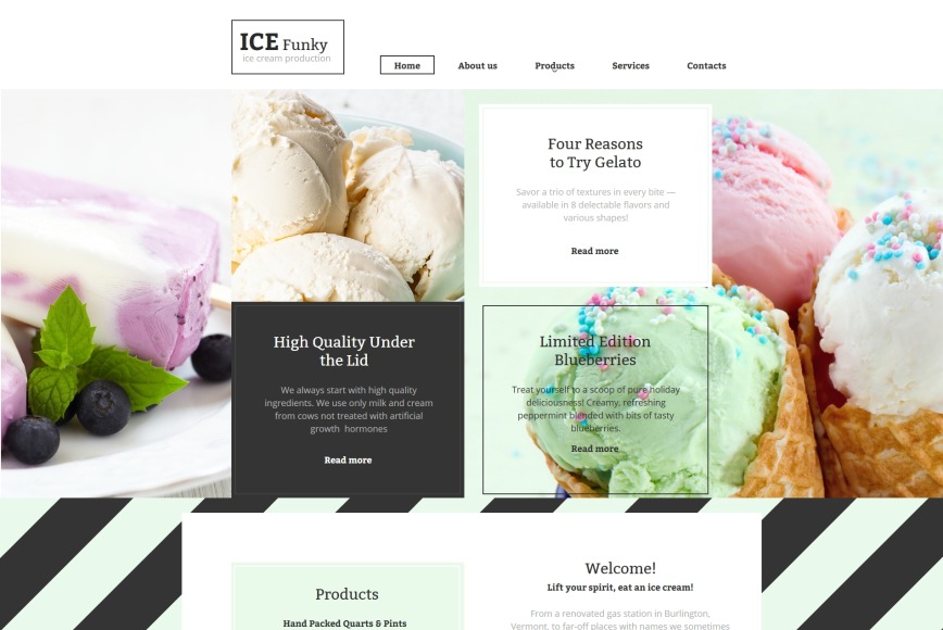 Ice Cream Website Design for Gelato Manufacturers image