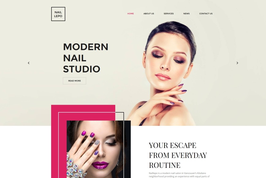 Nail Salon Web Template for Nail Care Studio image