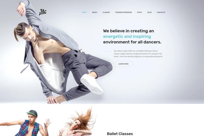 Dance Studio Website Template for Dancing Classes MotoCMS