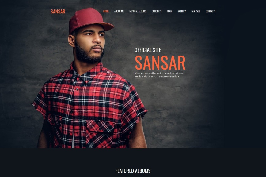 Music Artist Website Template For Singer MotoCMS