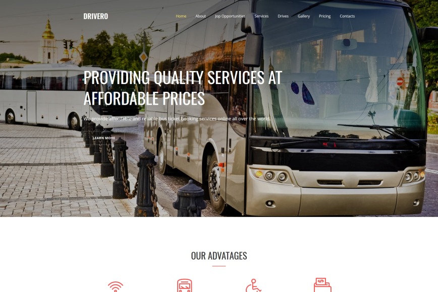 Bus Company Website Template for Charter Bus Service - MotoCMS