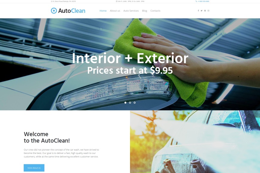 Car Wash Website Template for Car Cleaning Business MotoCMS