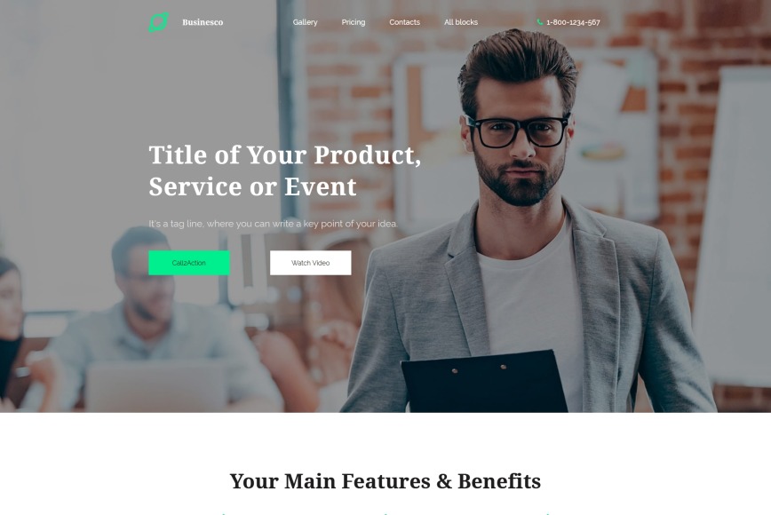 Single Page Business Website Template - MotoCMS