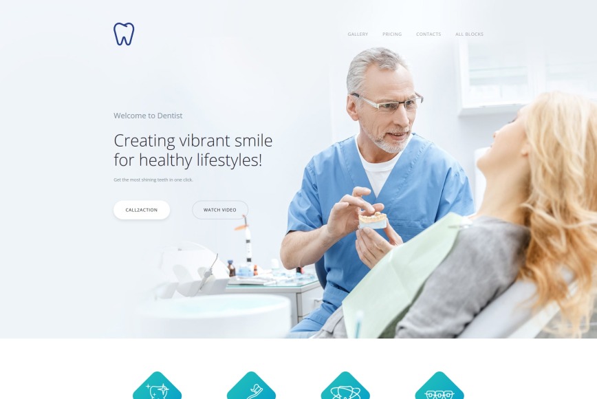 Dentist Landing Page Template for Dental Site MotoCMS