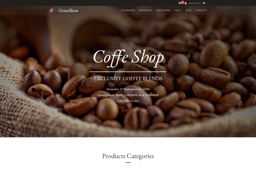 Coffee Shop Website Design For Coffee Beans Store - MotoCMS