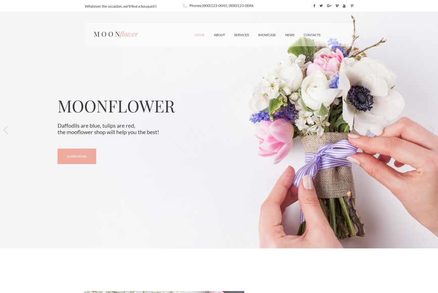 Florist Website Template for Floral Services MotoCMS