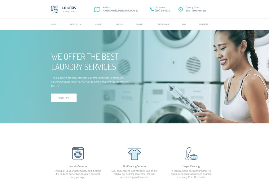 Laundry Website Template MotoCMS