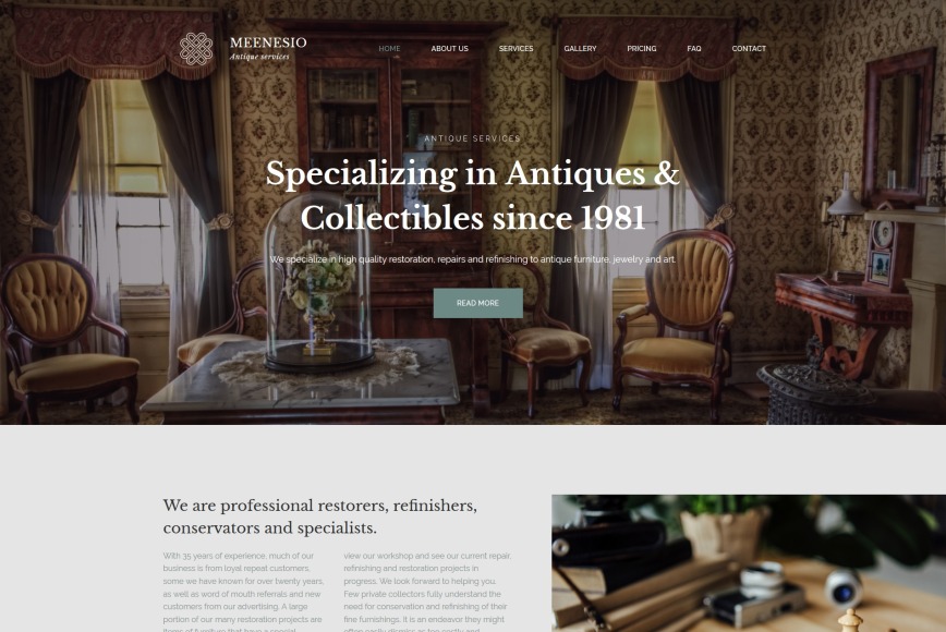 Antique Design for Restoration Company MotoCMS